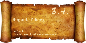 Bogert Adony névjegykártya